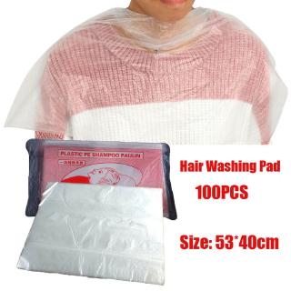 100Pc/ Pack salón de pelo desechable impermeable lavado de pelo almohadilla/ champú transparente capas/chal de corte de pelo (2)