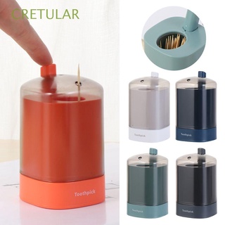 CRETULAR Home & Living Toothpick Container Dispenser Storage Box Toothpick Holder Portable Household Table Decoration Automatic Pop-up Toothpickcase/Multicolor