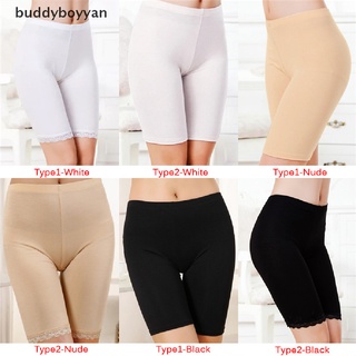 [buddyboyyan] Pantalones cortos elásticos de seguridad para mujer/pantalones cortos de encaje Floral sin costuras/Leggings calientes