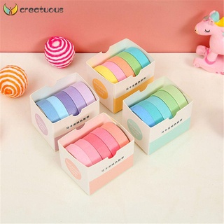 creatuous 5rolls/caja conjunto washi cinta decorativa scrapbooking cinta de enmascaramiento escuela lindo papelería suministros adhesivos