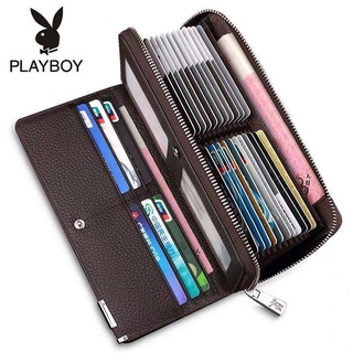 Playboy cartera larga de los hombres de la cremallera multi-tarjeta poeta cartera de cuero bolso de negocios embrague casual (1)