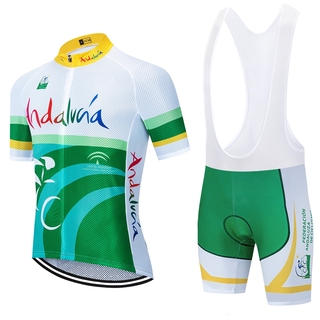 Fast delivry 2020 equipo Andalucia ciclismo Jersey pantalones de bicicleta conjunto 3D Ropa para hombre verano secado rápido Pro ciclismo camisas corto Maillot Culotte Wear
