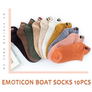 hermosos 10 pares de calcetines de algodón para mujer/calcetines suaves bordados divertidos para mujer (3)