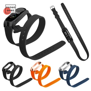 Double Layers Silicone Strap Bracelet Watch Band with Metal Case for Xiaomi Mi Band 3/4