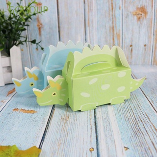 GOGOUP 10pcs Decoration Dinosaur Cookie Box Kids Birthday Party Packaging Candy Holder Cute DIY Baby Shower Paper Box Gift Boxes/Multicolor