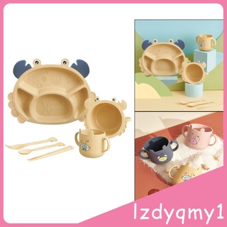 Pretty Crab Shape Bowl Set de bebé plato de comida vajilla para niños pequeños utensilios de bebé (3)