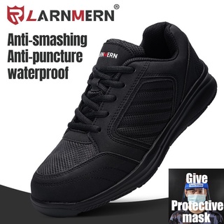 Larnmern hombres de acero del dedo del pie de trabajo zapatos de seguridad Lightwieght transpirable Anti-aplastamiento Anti-punción construcción zapatilla de deporte protectora