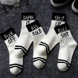 Personalidad alfabeto inglés creativo calcetines deportivos calcetines de Skate calle calcetines B1