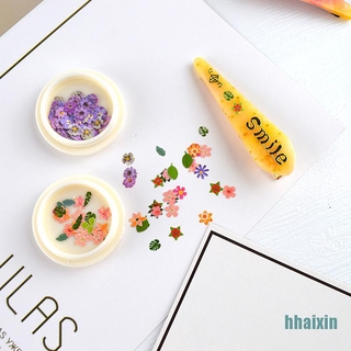 [hhaixin] nail art jewelry madera pulpa chips mezcla simulación flores diy accesorios (2)