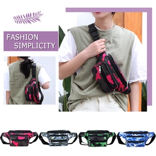 ifashion1 vintage hombres camuflaje impresión crossbody bolsas casual multi capas cintura paquetes