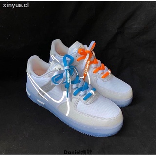☾Genuine spot nike air force 1 react white ice block deconstruction af1 men s and women s shoes[cq8879-100]