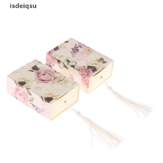 isdeiqsu 10pc New Rose Flower Pattern Tassel Pendant Candy Box Chocolate Box Gift Box CL