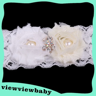 [baby] Set De 2 pzas banda para el cabello con perlas De Cristal/accesorios De anillo De muslo