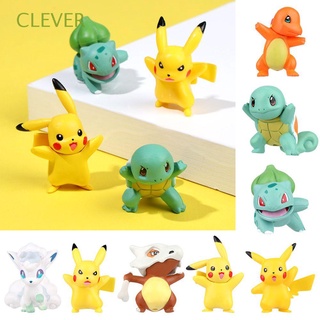 clever pvc pokemon vulpix litten figuras de acción pikachu charmander squirtle colección modelo juguetes