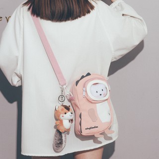 Chica linda bolsa pequeña 2021 nueva moda ins dibujos animados japoneses bolsa de lona divertida bolsa de mensajero de hombro de estudiante