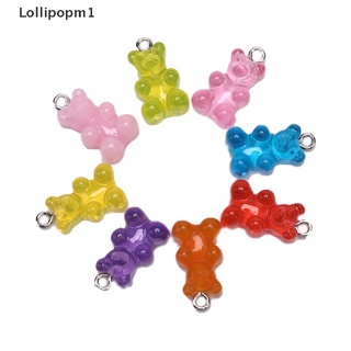 Lollipopm1 10 unids/Set Gummy Bear Candy Charms collar colgantes DIY pendientes joyería regalos MY (1)
