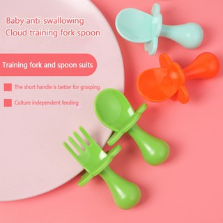 2 pzs cucharas para bebé cuchara suave cuchara de entrenamiento para bebés cucharas de aprendizaje de seguridad y tenedor juego de encaje