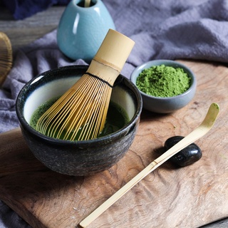 Set de té Matcha batidor (Chasen), cuchara de té y cuchara (Chashaku) Matcha juego de té accesorios de bambú (3)