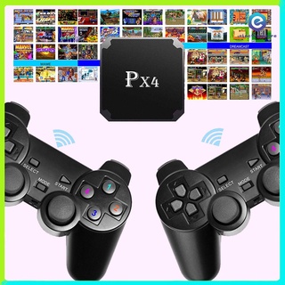 px4 4k hd tv game console controlador inalámbrico incorporado 5000+ juegos retro 2.4g dual support ps1