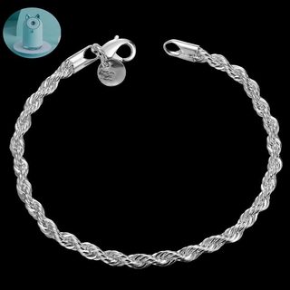 nuevo brazalete de plata esterlina 925 con cuerda torcida joyería para hombres unisex regalo