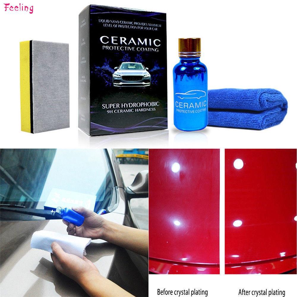 Recubrimiento de vidrio hidrofóbico de cerámica líquida revestimiento protector de pintura de coche 9H 30ML F2 (2)