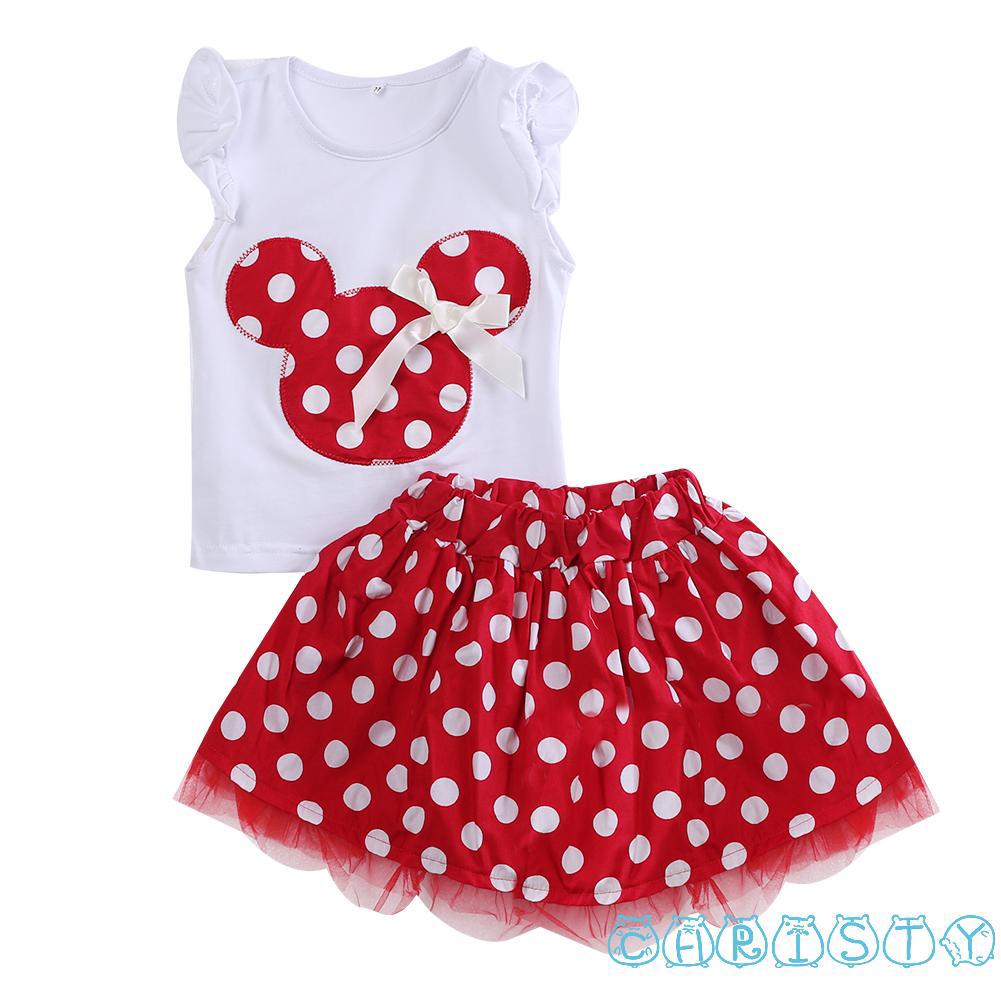 0-4Y Minnie Mouse bebé niño niñas estilo princesa vestidos ropa lindo (1)