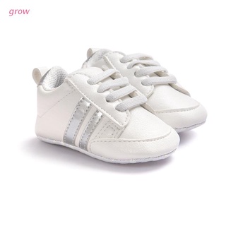 crecer bebé suela suave mocasín antideslizante de cuero de la pu zapatos de bebé niño niña niño 0-18m