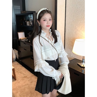 dqxw6.clBlusa coreana de principios de otoño otoño de 2021 para mujer nueva camisa blanca dulce y elegante camisa de gasa de temperamento suelto coreano