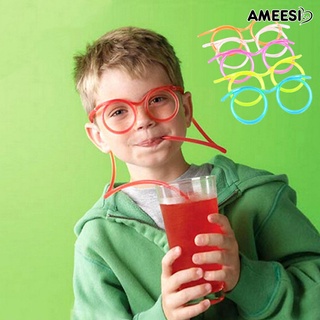 Ameesi creativo divertido Flexible vasos beber pajitas novedad niños fiesta suministros
