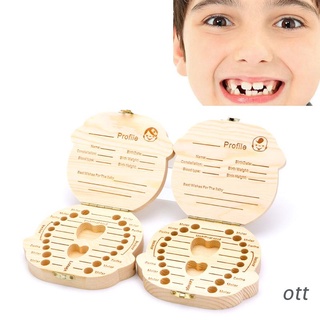 ott. niños caja de dientes organizador bebé guardar dientes de leche caja de almacenamiento de madera para niño y niña (1)
