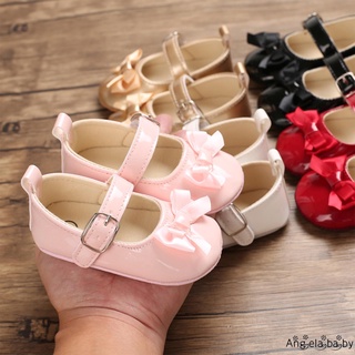 Hian-Kids Princess zapatos, niñas Color sólido Bowknot calzado zapatos para caminar, blanco/rojo/negro/rosa/dorado, 0-18 meses
