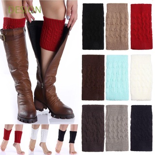 desion nuevos calcetines de arranque de invierno tejer piernas calentadores calcetines mujeres moda color sólido niñas botas calentadores/multicolor