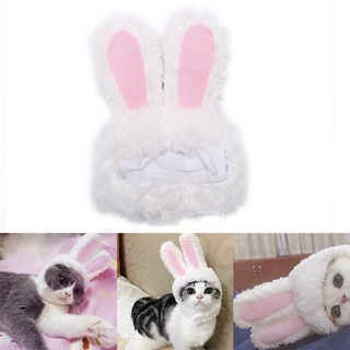 QUK Cat bunny rabbit ears hat pet cat cosplay costumes for cat small dogs party (1)