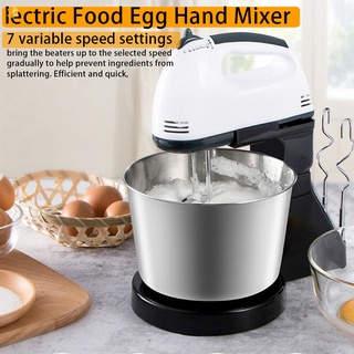 mezclador eléctrico de mano de huevo para alimentos, soporte de masa, batidor, batidor de 7 velocidades