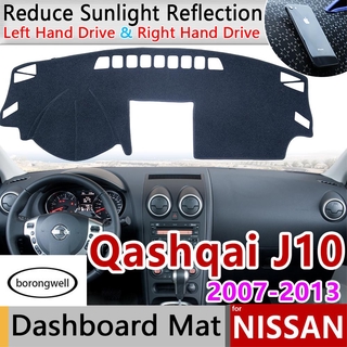 (borongwell) para Nissan Qashqai J10 2007 2008 2009 2010 2011 2012 2013 antideslizante alfombrilla cubierta de salpicadero almohadilla parasol Dashmat accesorios de alfombra