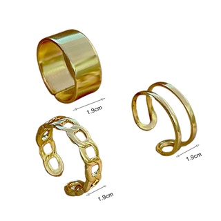 andan 3Pcs/Set Cool Stackable Open Adjustable Finger Ring Knuckle Ring Jewelry Accessory (5)