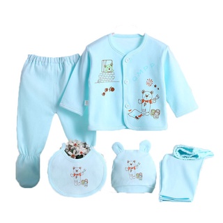 5pcs bebé recién nacido algodón puro cuatro estaciones ropa interior traje de pijama conjunto de 0-3 meses