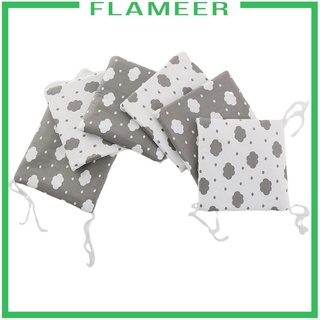 [FLAMEER] Almohada parachoques cojín 6 piezas cuna cama parachoques transpirable guardería confort juego de cama