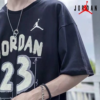 nike air jordan manga corta deportes de los hombres sueltos de algodón camiseta de las mujeres casual parejas media manga superior (1)