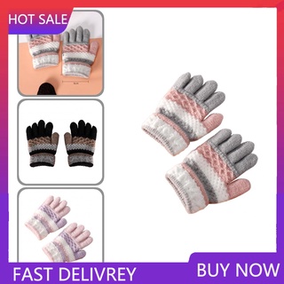 /TY/guantes Gruesos de punto cálidos para niños/niñas/dedo completo para estudiantes