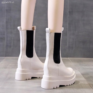 Autumn and winter Martin boots women s trendy ins skinny boots 2021 new British style thick-soled mid-boots inner heightened chimney boots