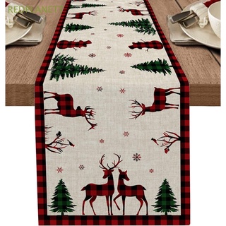 REDPLANETT Washable Table Runner Party Dresser Scarves Table Scarfs Check Red Black Buffalo Dining Home Christmas Elk