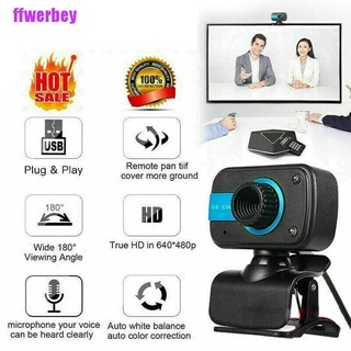 [ffwerbey] Hd Webcam Usb Computer Web Camera For Pc Laptop Desktop Video Cam W/ Microphone