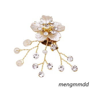 meng Shoe Clip Flower Gold Luxury Elegant DIY Women Lady Shoes Handmade Crystal Pearl Decoration High Heel Sandals Charms Accessories (1)