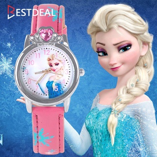 🔥Stock listo🔥Frozen de dibujos animados reloj de cuarzo cristal diamante Dial relojes de navidad para niñas niños