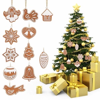 11 pzas/juego de adornos navideños de arcilla suave de PVC en forma de múltiples adornos colgantes para colgar copos de nieve decoración de árbol de navidad