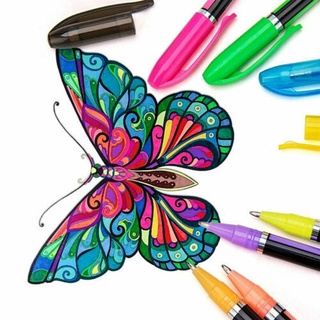 12/24/48 colores bolígrafos de Gel conjunto de plumas de purpurina para colorear marcadores libros diarios dibujo arte: (4)