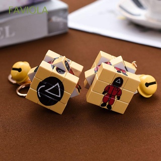 FAVIOLA Creative Squid Game Keychain Gifts Cube Car Keyring Cute Bag Pendant Female Personality Cartoon Alloy Korean Drama Key Lanyard