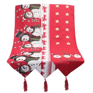 Mimilan - camino de mesa de Navidad, diseño Jacquard, tejido alce, bordado, algodón y lino, para decoraciones de Navidad