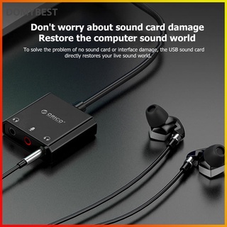 (Domybest) Orico USB adaptador de Audio USB externo estéreo tarjeta de sonido para PC